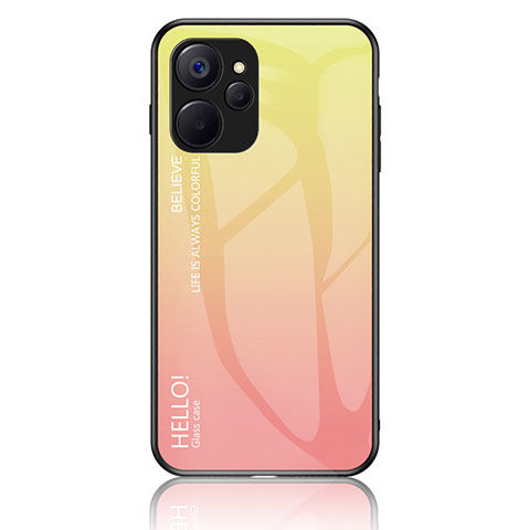 Carcasa Bumper Funda Silicona Espejo Gradiente Arco iris LS1 para Realme 10T 5G Amarillo