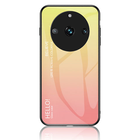 Carcasa Bumper Funda Silicona Espejo Gradiente Arco iris LS1 para Realme 11 Pro 5G Amarillo