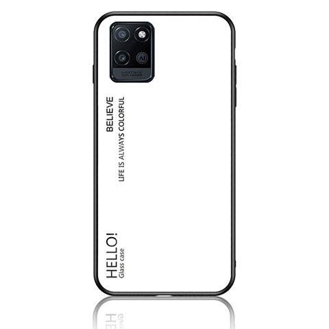 Carcasa Bumper Funda Silicona Espejo Gradiente Arco iris LS1 para Realme V11 5G Blanco