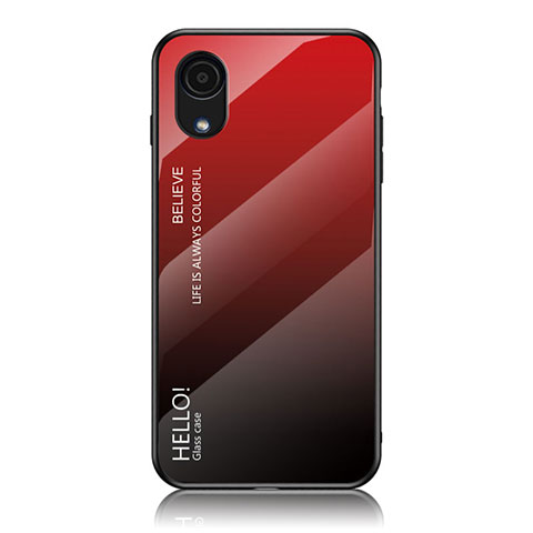 Carcasa Bumper Funda Silicona Espejo Gradiente Arco iris LS1 para Samsung Galaxy A03 Core Rojo