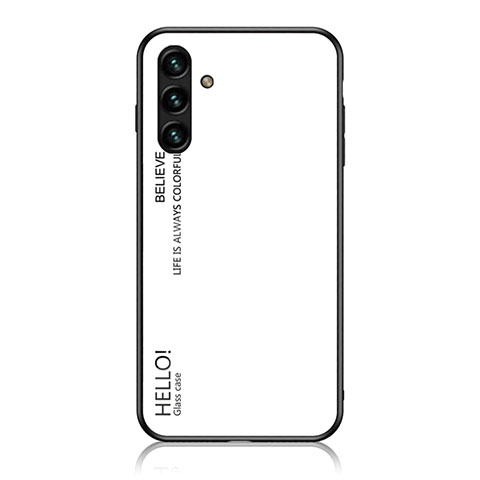 Carcasa Bumper Funda Silicona Espejo Gradiente Arco iris LS1 para Samsung Galaxy A04s Blanco