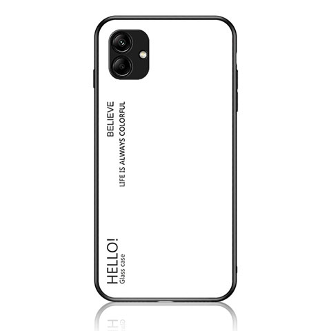 Carcasa Bumper Funda Silicona Espejo Gradiente Arco iris LS1 para Samsung Galaxy A05 Blanco