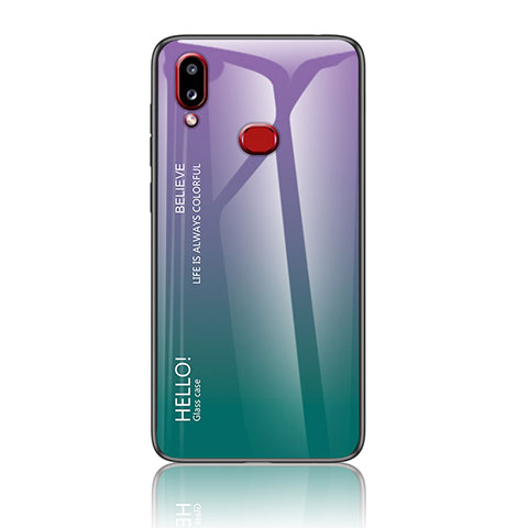 Carcasa Bumper Funda Silicona Espejo Gradiente Arco iris LS1 para Samsung Galaxy A10s Multicolor