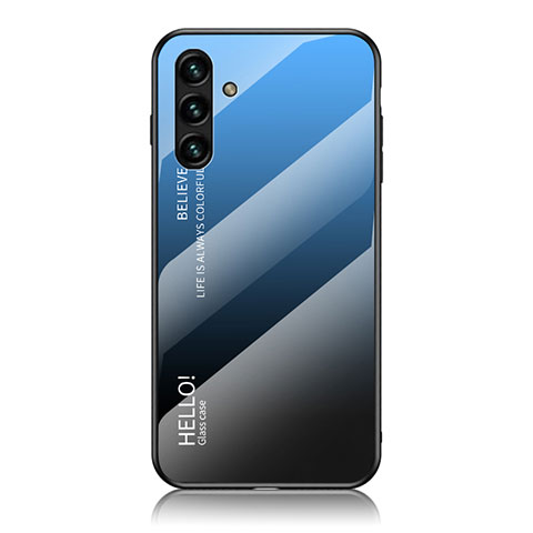 Carcasa Bumper Funda Silicona Espejo Gradiente Arco iris LS1 para Samsung Galaxy A13 5G Azul