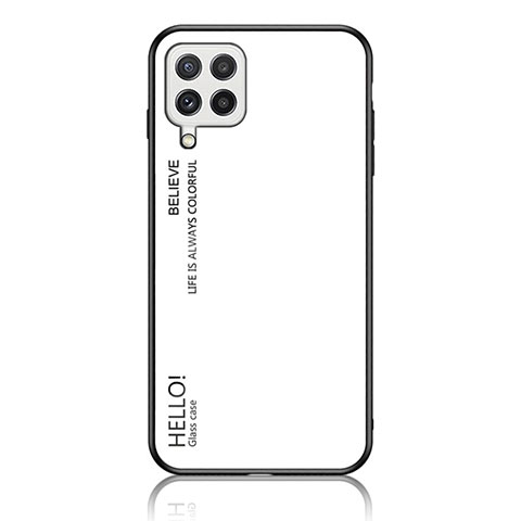 Carcasa Bumper Funda Silicona Espejo Gradiente Arco iris LS1 para Samsung Galaxy A22 4G Blanco