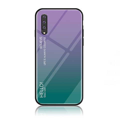 Carcasa Bumper Funda Silicona Espejo Gradiente Arco iris LS1 para Samsung Galaxy A70S Multicolor