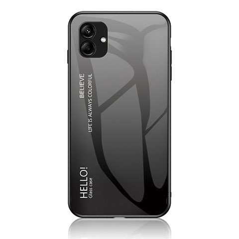 Carcasa Bumper Funda Silicona Espejo Gradiente Arco iris LS1 para Samsung Galaxy F14 5G Gris Oscuro