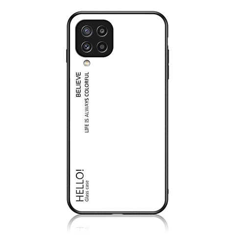 Carcasa Bumper Funda Silicona Espejo Gradiente Arco iris LS1 para Samsung Galaxy M32 4G Blanco