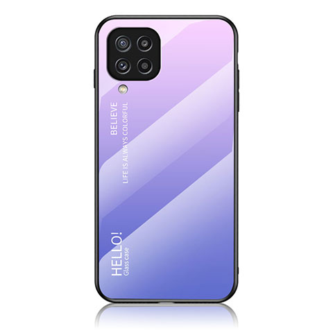 Carcasa Bumper Funda Silicona Espejo Gradiente Arco iris LS1 para Samsung Galaxy M32 4G Purpura Claro