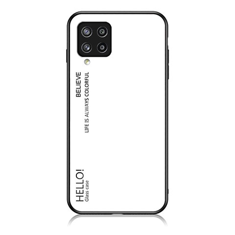 Carcasa Bumper Funda Silicona Espejo Gradiente Arco iris LS1 para Samsung Galaxy M42 5G Blanco