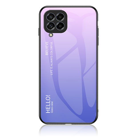 Carcasa Bumper Funda Silicona Espejo Gradiente Arco iris LS1 para Samsung Galaxy M53 5G Purpura Claro