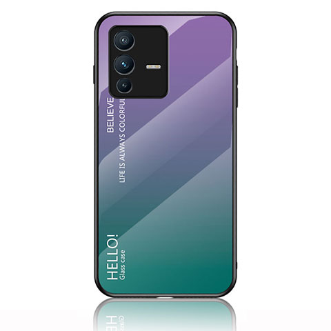 Carcasa Bumper Funda Silicona Espejo Gradiente Arco iris LS1 para Vivo V23 Pro 5G Multicolor