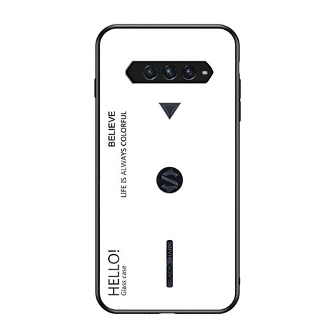 Carcasa Bumper Funda Silicona Espejo Gradiente Arco iris LS1 para Xiaomi Black Shark 4 Pro 5G Blanco