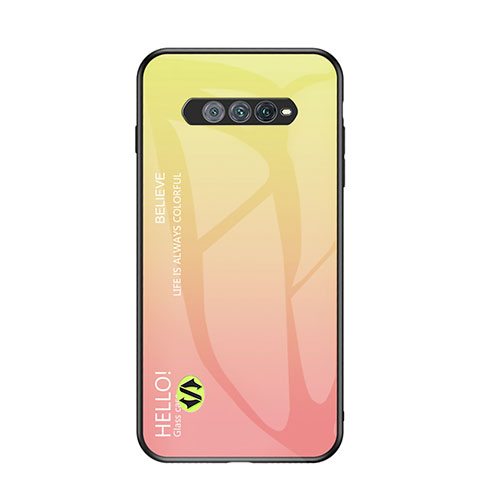 Carcasa Bumper Funda Silicona Espejo Gradiente Arco iris LS1 para Xiaomi Black Shark 4S 5G Amarillo