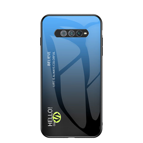 Carcasa Bumper Funda Silicona Espejo Gradiente Arco iris LS1 para Xiaomi Black Shark 4S 5G Azul