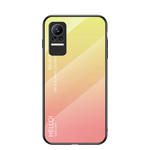 Carcasa Bumper Funda Silicona Espejo Gradiente Arco iris LS1 para Xiaomi Civi 1S 5G Amarillo