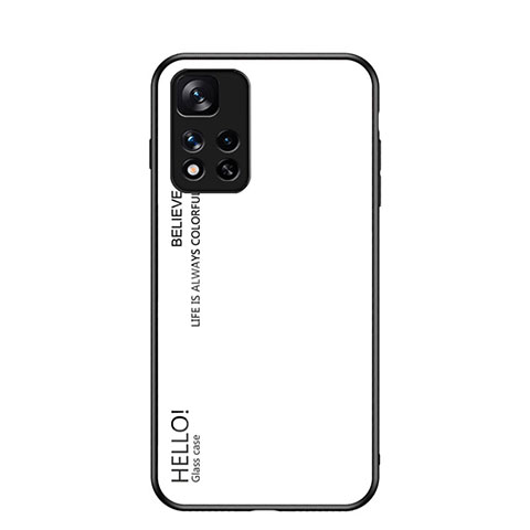 Carcasa Bumper Funda Silicona Espejo Gradiente Arco iris LS1 para Xiaomi Mi 11i 5G (2022) Blanco