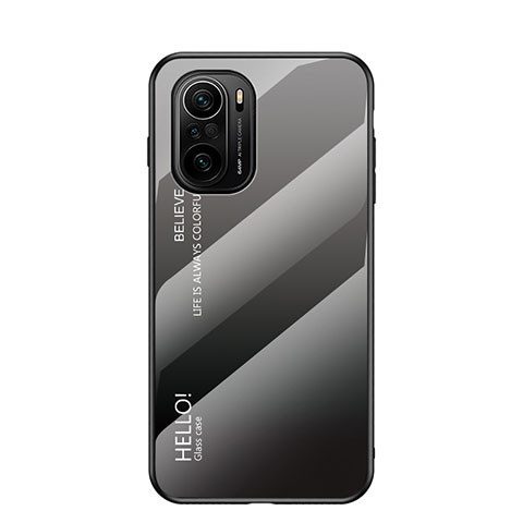 Carcasa Bumper Funda Silicona Espejo Gradiente Arco iris LS1 para Xiaomi Mi 11X 5G Gris Oscuro