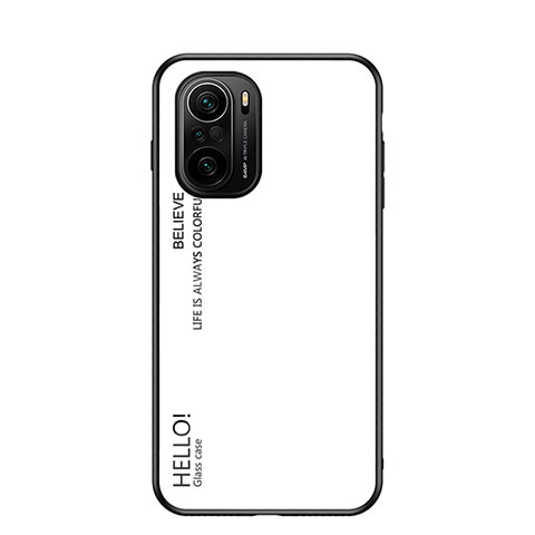 Carcasa Bumper Funda Silicona Espejo Gradiente Arco iris LS1 para Xiaomi Mi 11X Pro 5G Blanco