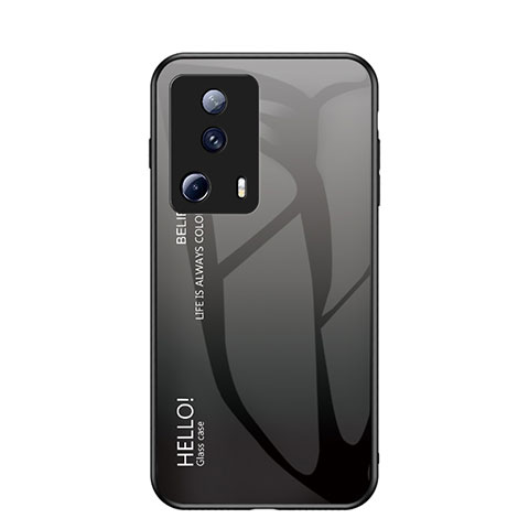 Carcasa Bumper Funda Silicona Espejo Gradiente Arco iris LS1 para Xiaomi Mi 12 Lite NE 5G Gris Oscuro