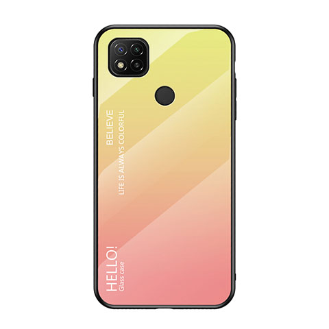 Carcasa Bumper Funda Silicona Espejo Gradiente Arco iris LS1 para Xiaomi POCO C3 Amarillo