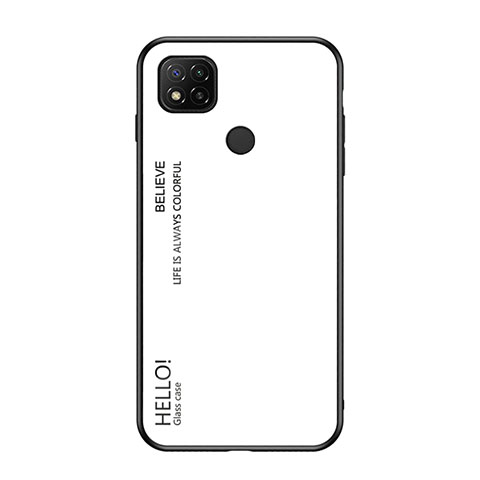 Carcasa Bumper Funda Silicona Espejo Gradiente Arco iris LS1 para Xiaomi POCO C31 Blanco