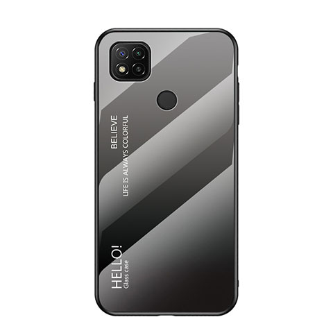 Carcasa Bumper Funda Silicona Espejo Gradiente Arco iris LS1 para Xiaomi POCO C31 Gris Oscuro