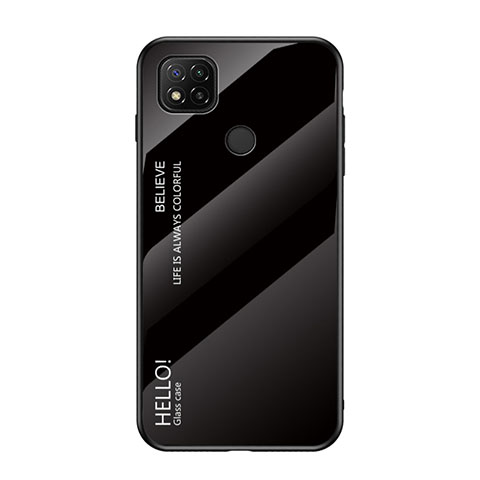 Carcasa Bumper Funda Silicona Espejo Gradiente Arco iris LS1 para Xiaomi POCO C31 Negro