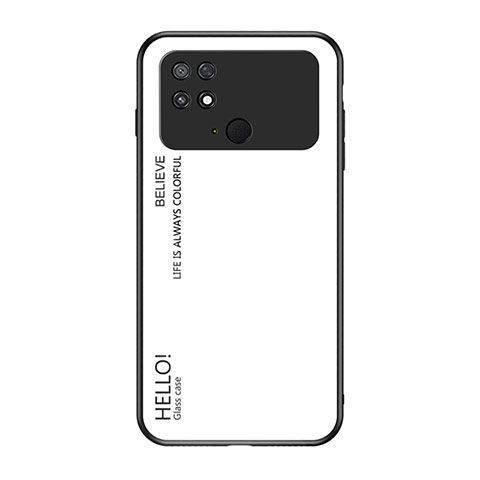 Carcasa Bumper Funda Silicona Espejo Gradiente Arco iris LS1 para Xiaomi Poco C40 Blanco