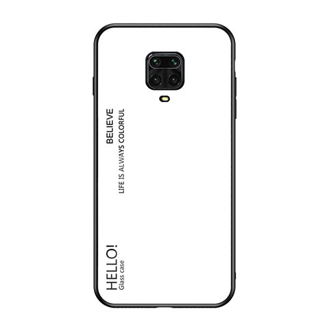 Carcasa Bumper Funda Silicona Espejo Gradiente Arco iris LS1 para Xiaomi Poco M2 Pro Blanco