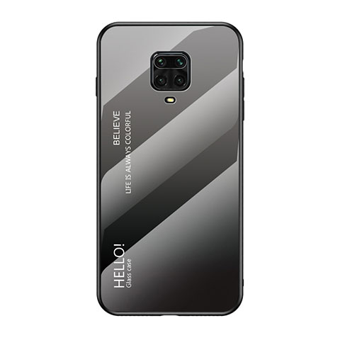 Carcasa Bumper Funda Silicona Espejo Gradiente Arco iris LS1 para Xiaomi Poco M2 Pro Gris Oscuro