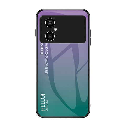 Carcasa Bumper Funda Silicona Espejo Gradiente Arco iris LS1 para Xiaomi Poco M4 5G Multicolor