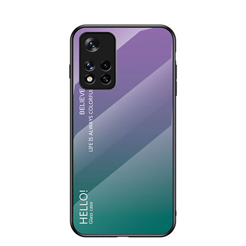 Carcasa Bumper Funda Silicona Espejo Gradiente Arco iris LS1 para Xiaomi Poco M4 Pro 5G Multicolor