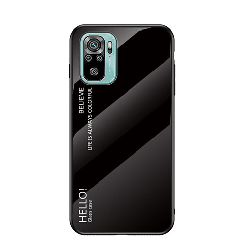 Carcasa Bumper Funda Silicona Espejo Gradiente Arco iris LS1 para Xiaomi Poco M5S Negro