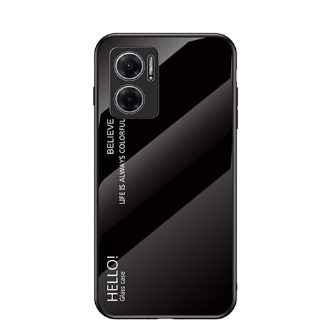 Carcasa Bumper Funda Silicona Espejo Gradiente Arco iris LS1 para Xiaomi Redmi 10 5G Negro
