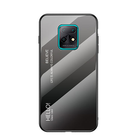 Carcasa Bumper Funda Silicona Espejo Gradiente Arco iris LS1 para Xiaomi Redmi 10X Pro 5G Gris Oscuro