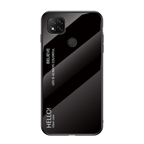 Carcasa Bumper Funda Silicona Espejo Gradiente Arco iris LS1 para Xiaomi Redmi 9 India Negro