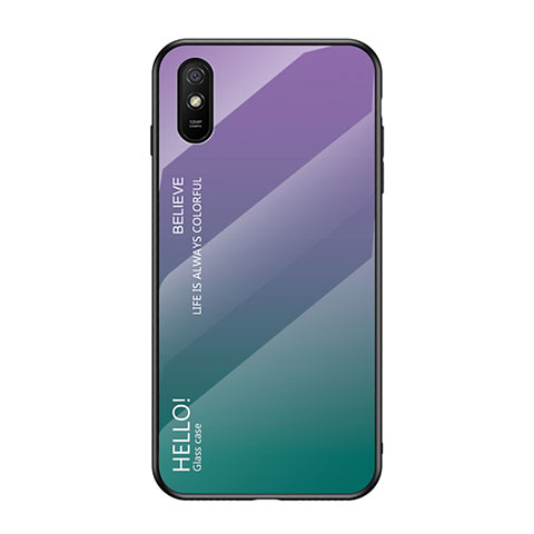 Carcasa Bumper Funda Silicona Espejo Gradiente Arco iris LS1 para Xiaomi Redmi 9A Multicolor