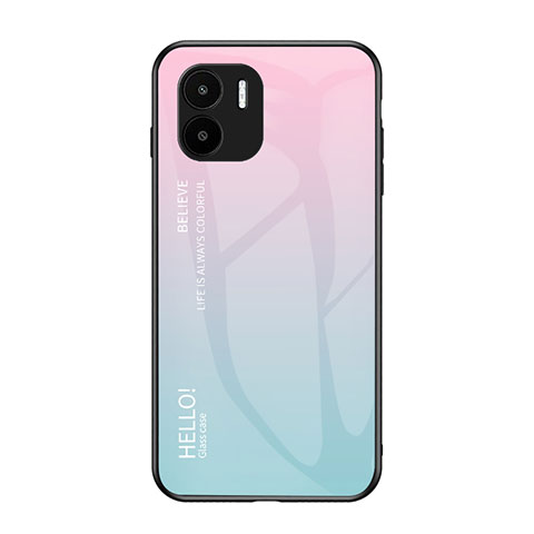 Carcasa Bumper Funda Silicona Espejo Gradiente Arco iris LS1 para Xiaomi Redmi A1 Cian