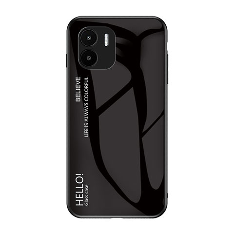 Carcasa Bumper Funda Silicona Espejo Gradiente Arco iris LS1 para Xiaomi Redmi A1 Negro