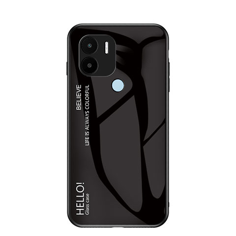 Carcasa Bumper Funda Silicona Espejo Gradiente Arco iris LS1 para Xiaomi Redmi A1 Plus Negro