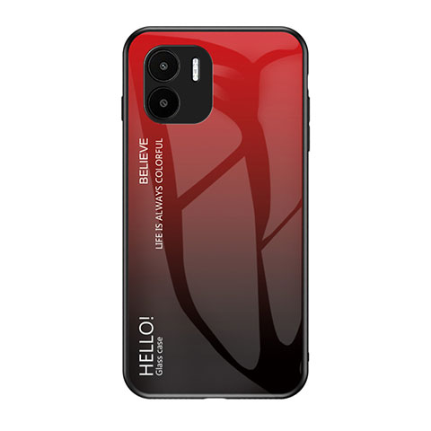 Carcasa Bumper Funda Silicona Espejo Gradiente Arco iris LS1 para Xiaomi Redmi A1 Rojo