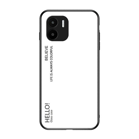 Carcasa Bumper Funda Silicona Espejo Gradiente Arco iris LS1 para Xiaomi Redmi A2 Plus Blanco