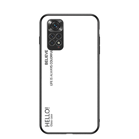 Carcasa Bumper Funda Silicona Espejo Gradiente Arco iris LS1 para Xiaomi Redmi Note 11 4G (2022) Blanco