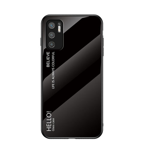 Carcasa Bumper Funda Silicona Espejo Gradiente Arco iris LS1 para Xiaomi Redmi Note 11 SE 5G Negro