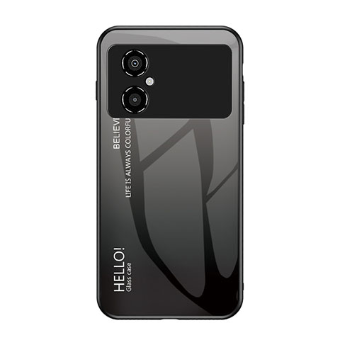 Carcasa Bumper Funda Silicona Espejo Gradiente Arco iris LS1 para Xiaomi Redmi Note 11R 5G Gris Oscuro