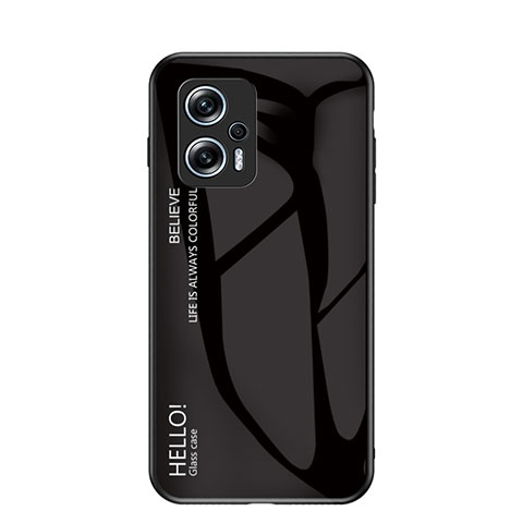 Carcasa Bumper Funda Silicona Espejo Gradiente Arco iris LS1 para Xiaomi Redmi Note 11T Pro 5G Negro