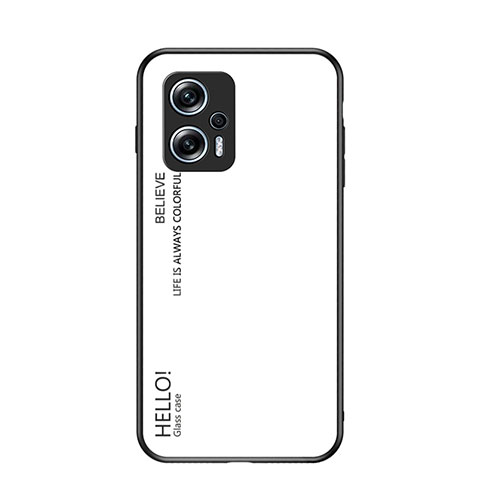 Carcasa Bumper Funda Silicona Espejo Gradiente Arco iris LS1 para Xiaomi Redmi Note 11T Pro+ Plus 5G Blanco