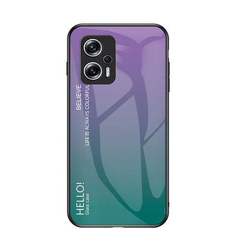Carcasa Bumper Funda Silicona Espejo Gradiente Arco iris LS1 para Xiaomi Redmi Note 11T Pro+ Plus 5G Multicolor