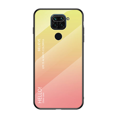 Carcasa Bumper Funda Silicona Espejo Gradiente Arco iris LS1 para Xiaomi Redmi Note 9 Amarillo